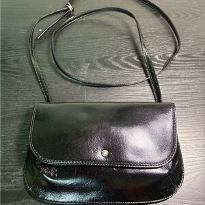 Hobo Elegant Black Leather Crossbody Bag